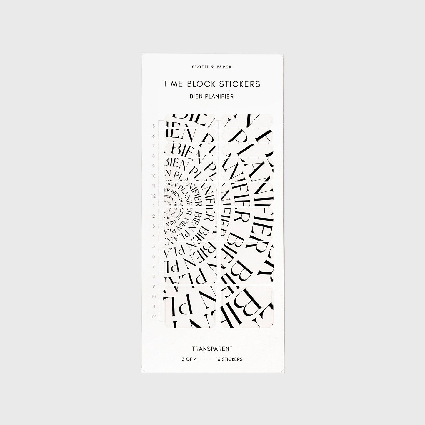 Time Block Sticker Set