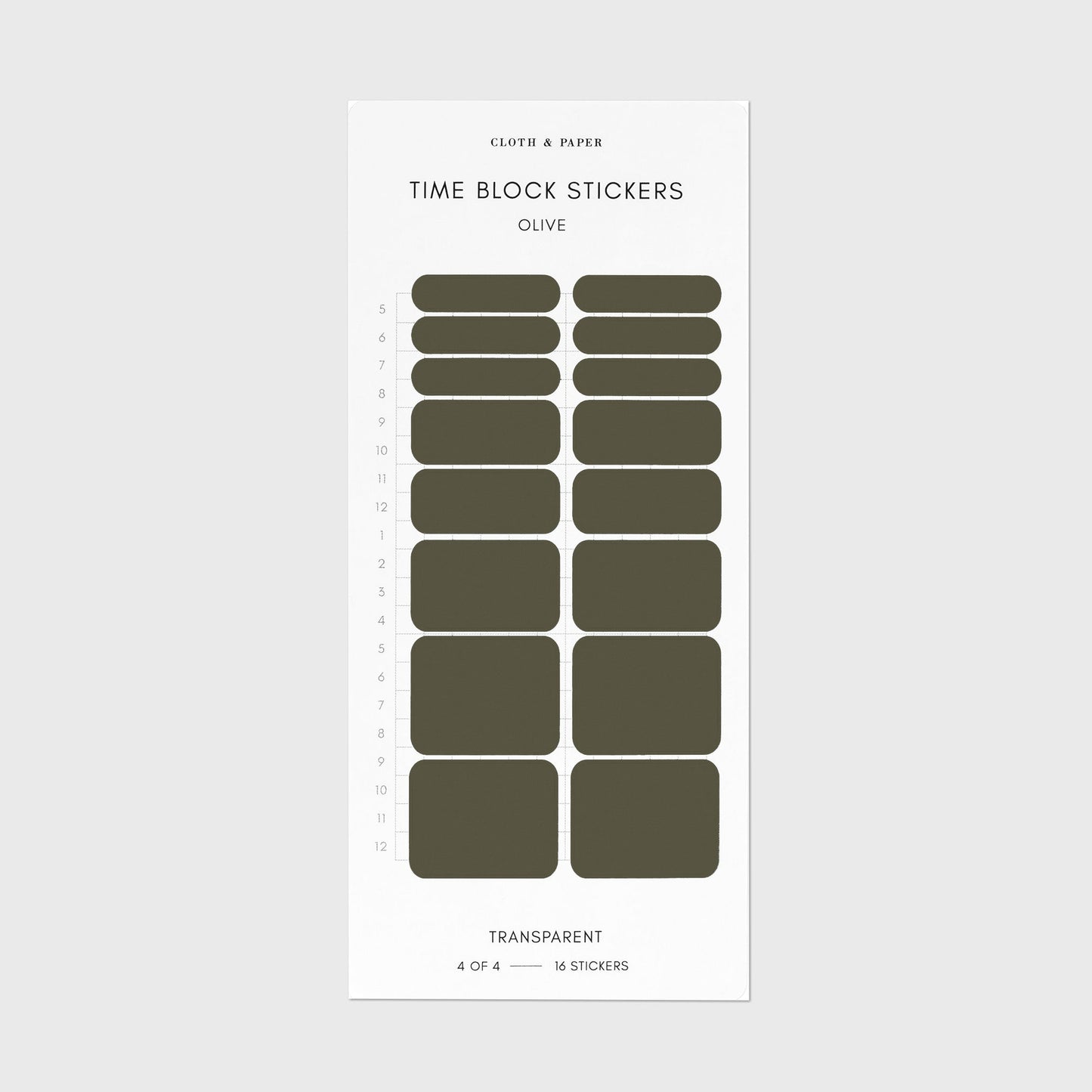 Time Block Sticker Set