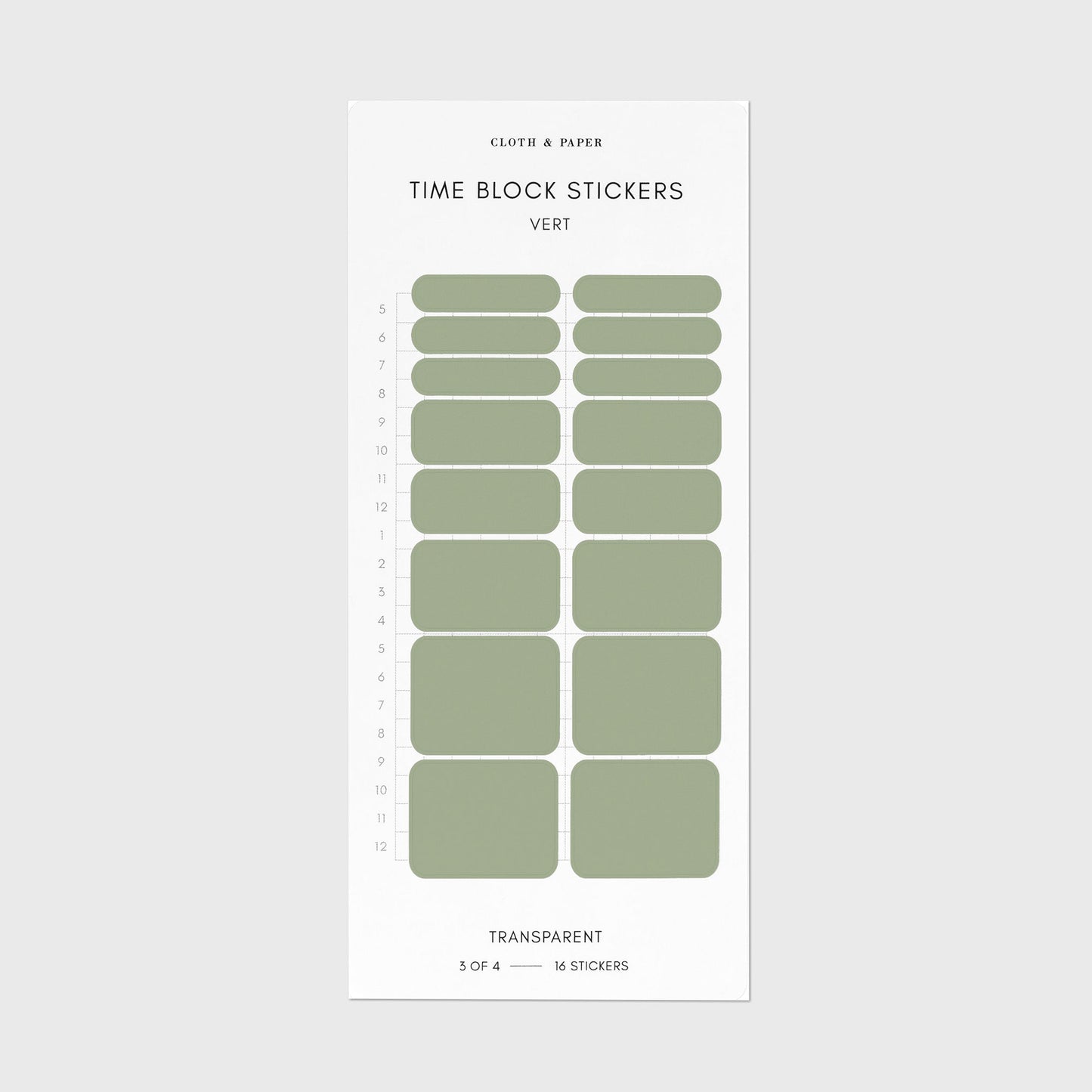 Time Block Sticker Set