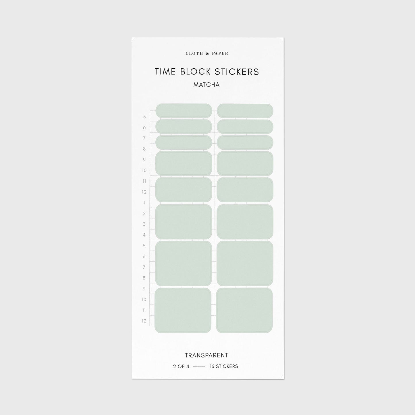 Time Block Sticker Set