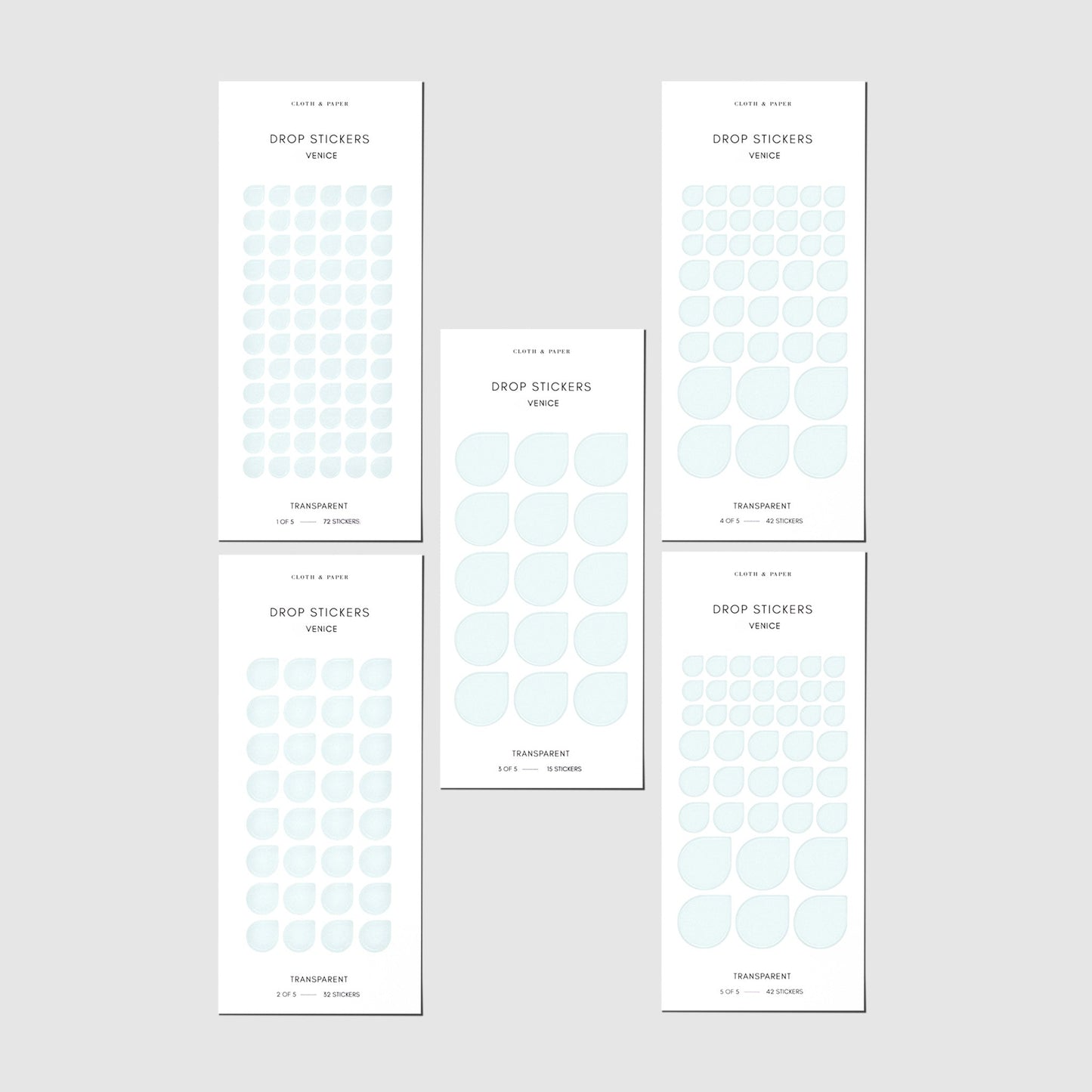 Sticker Set | Transparent | Drops