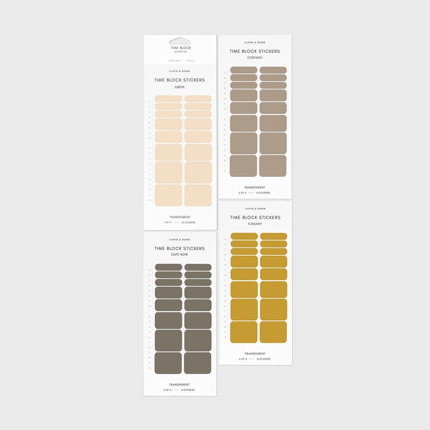 Time Block Sticker Set