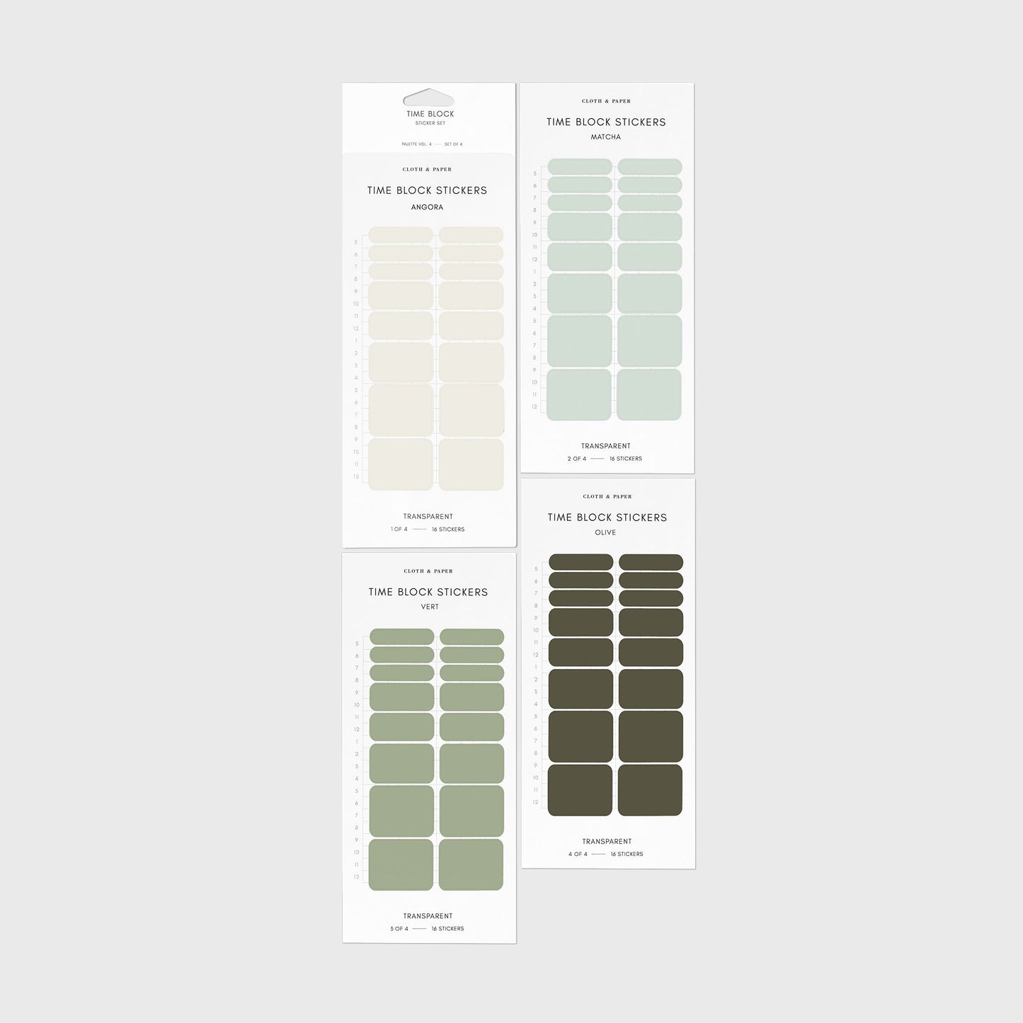 Time Block Sticker Set