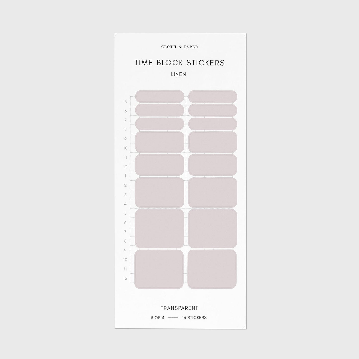 Time Block Sticker Set
