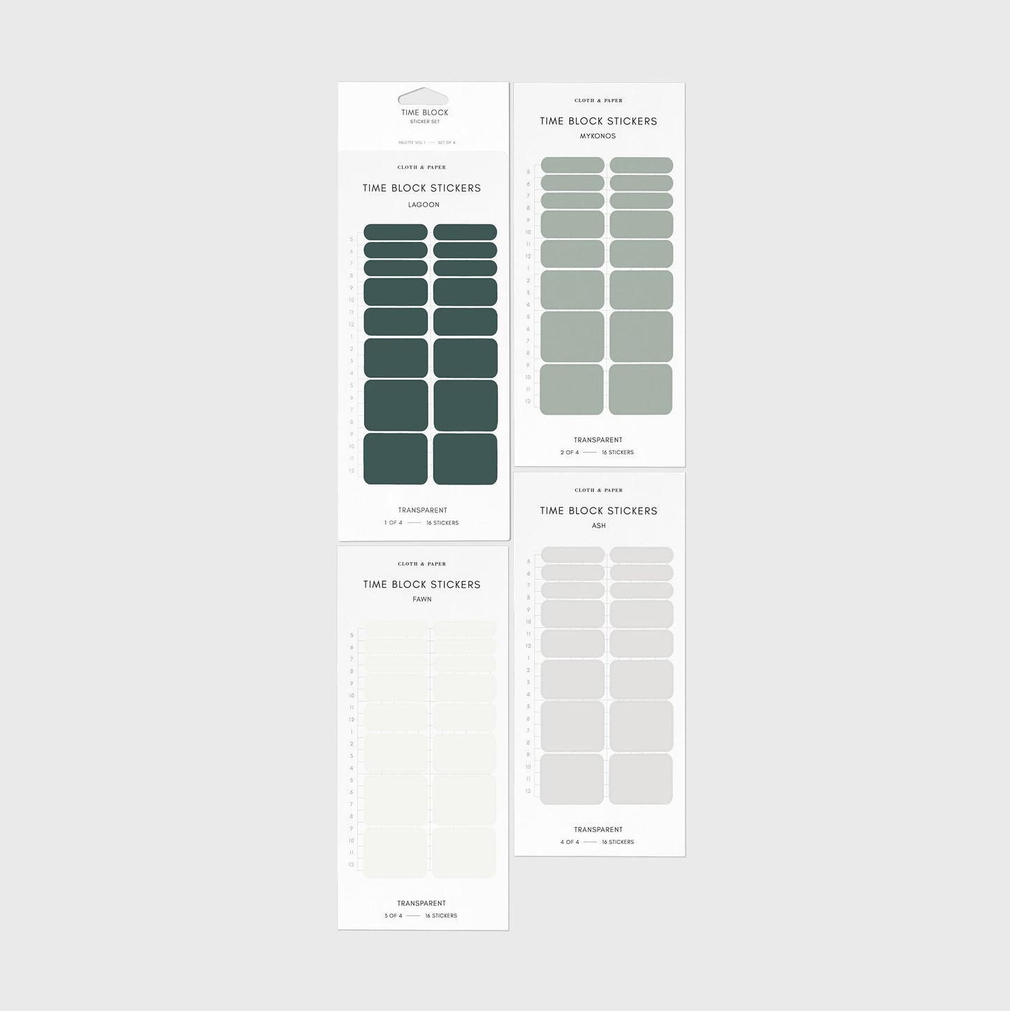Time Block Sticker Set