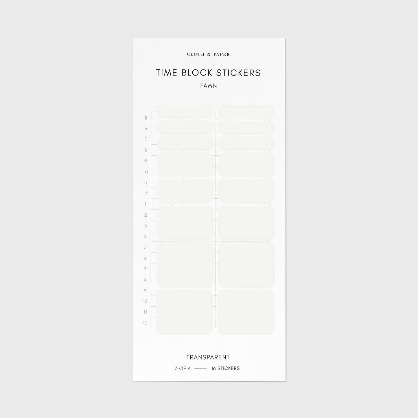 Time Block Sticker Set