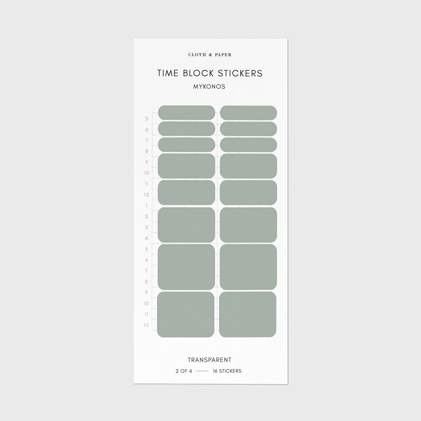Time Block Sticker Set